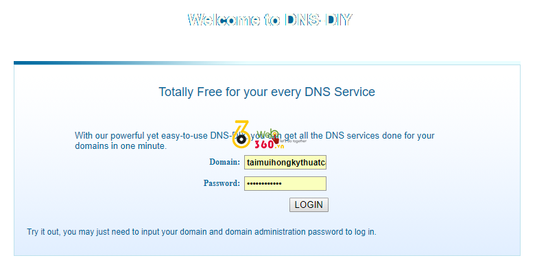 Trỏ domain từ dns-diy.net về VPS
