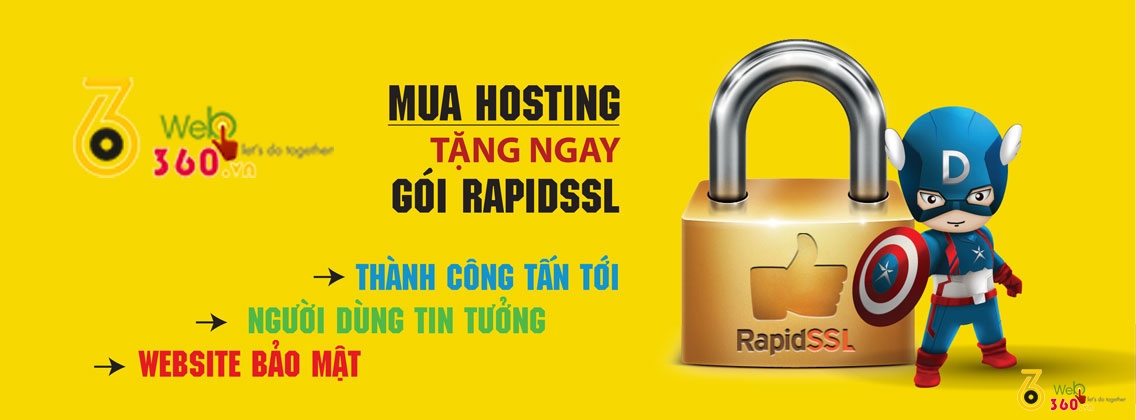 Tặng ngay gói RapidSSL khi mua Hosting