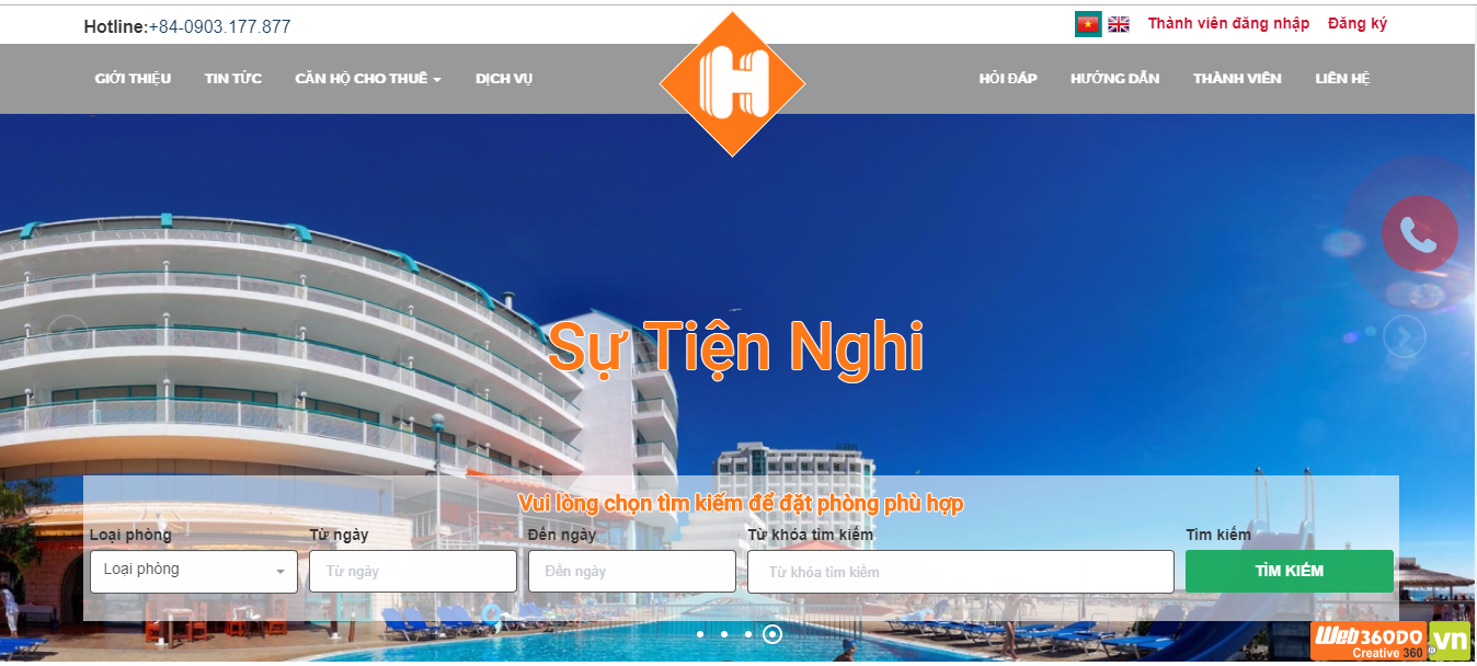Thiết kế website nhà hàng, khách sạn